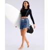 imageG Gradual Womens 5 Swim Shorts Zipper Pockets Quick Dry Board Shorts Bathing Suit Bottom with Liner Running Athletic ShortsDusty Blue