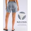 imageG Gradual Womens 5 Swim Shorts Zipper Pockets Quick Dry Board Shorts Bathing Suit Bottom with Liner Running Athletic ShortsLight Grey