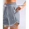 imageG Gradual Womens 5 Swim Shorts Zipper Pockets Quick Dry Board Shorts Bathing Suit Bottom with Liner Running Athletic ShortsLight Grey