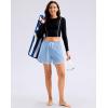 imageG Gradual Womens 5 Swim Shorts Zipper Pockets Quick Dry Board Shorts Bathing Suit Bottom with Liner Running Athletic ShortsLight Haze Blue