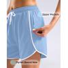 imageG Gradual Womens 5 Swim Shorts Zipper Pockets Quick Dry Board Shorts Bathing Suit Bottom with Liner Running Athletic ShortsLight Haze Blue