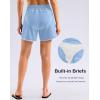 imageG Gradual Womens 5 Swim Shorts Zipper Pockets Quick Dry Board Shorts Bathing Suit Bottom with Liner Running Athletic ShortsLight Haze Blue