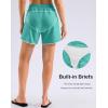 imageG Gradual Womens 5 Swim Shorts Zipper Pockets Quick Dry Board Shorts Bathing Suit Bottom with Liner Running Athletic ShortsMint Green