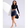 imageG Gradual Womens 5 Swim Shorts Zipper Pockets Quick Dry Board Shorts Bathing Suit Bottom with Liner Running Athletic ShortsNavy