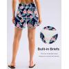 imageG Gradual Womens 5 Swim Shorts Zipper Pockets Quick Dry Board Shorts Bathing Suit Bottom with Liner Running Athletic ShortsNavy Flower