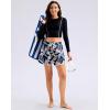 imageG Gradual Womens 5 Swim Shorts Zipper Pockets Quick Dry Board Shorts Bathing Suit Bottom with Liner Running Athletic ShortsNavy Flower
