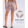 imageG Gradual Womens 5 Swim Shorts Zipper Pockets Quick Dry Board Shorts Bathing Suit Bottom with Liner Running Athletic ShortsPink
