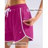 imageG Gradual Womens 5 Swim Shorts Zipper Pockets Quick Dry Board Shorts Bathing Suit Bottom with Liner Running Athletic ShortsRose