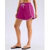 imageG Gradual Womens 5 Swim Shorts Zipper Pockets Quick Dry Board Shorts Bathing Suit Bottom with Liner Running Athletic ShortsRose