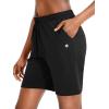 imageG Gradual Womens 7  9 Shorts with Deep Pockets Elastic Waist Bermuda Jersey Long Shorts for Woman Lounge WalkingBlack