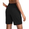 imageG Gradual Womens 7  9 Shorts with Deep Pockets Elastic Waist Bermuda Jersey Long Shorts for Woman Lounge WalkingBlack
