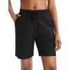 imageG Gradual Womens 7  9 Shorts with Deep Pockets Elastic Waist Bermuda Jersey Long Shorts for Woman Lounge WalkingBlack