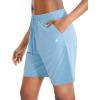 imageG Gradual Womens 7  9 Shorts with Deep Pockets Elastic Waist Bermuda Jersey Long Shorts for Woman Lounge WalkingBlue