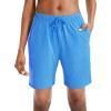 imageG Gradual Womens 7  9 Shorts with Deep Pockets Elastic Waist Bermuda Jersey Long Shorts for Woman Lounge WalkingBright Blue