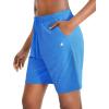 imageG Gradual Womens 7  9 Shorts with Deep Pockets Elastic Waist Bermuda Jersey Long Shorts for Woman Lounge WalkingBright Blue
