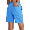 imageG Gradual Womens 7  9 Shorts with Deep Pockets Elastic Waist Bermuda Jersey Long Shorts for Woman Lounge WalkingBright Blue