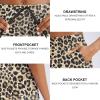 imageG Gradual Womens 7  9 Shorts with Deep Pockets Elastic Waist Bermuda Jersey Long Shorts for Woman Lounge WalkingBrown Leopard