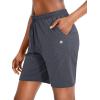 imageG Gradual Womens 7  9 Shorts with Deep Pockets Elastic Waist Bermuda Jersey Long Shorts for Woman Lounge WalkingCharcoal