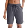 imageG Gradual Womens 7  9 Shorts with Deep Pockets Elastic Waist Bermuda Jersey Long Shorts for Woman Lounge WalkingCharcoal