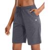 imageG Gradual Womens 7  9 Shorts with Deep Pockets Elastic Waist Bermuda Jersey Long Shorts for Woman Lounge WalkingCharcoal