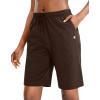 imageG Gradual Womens 7  9 Shorts with Deep Pockets Elastic Waist Bermuda Jersey Long Shorts for Woman Lounge WalkingCoffee