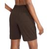 imageG Gradual Womens 7  9 Shorts with Deep Pockets Elastic Waist Bermuda Jersey Long Shorts for Woman Lounge WalkingCoffee