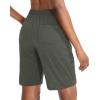 imageG Gradual Womens 7  9 Shorts with Deep Pockets Elastic Waist Bermuda Jersey Long Shorts for Woman Lounge WalkingDark Green