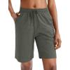 imageG Gradual Womens 7  9 Shorts with Deep Pockets Elastic Waist Bermuda Jersey Long Shorts for Woman Lounge WalkingDark Green