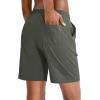 imageG Gradual Womens 7  9 Shorts with Deep Pockets Elastic Waist Bermuda Jersey Long Shorts for Woman Lounge WalkingDark Green