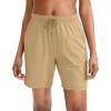 imageG Gradual Womens 7  9 Shorts with Deep Pockets Elastic Waist Bermuda Jersey Long Shorts for Woman Lounge WalkingDark Khaki