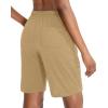 imageG Gradual Womens 7  9 Shorts with Deep Pockets Elastic Waist Bermuda Jersey Long Shorts for Woman Lounge WalkingDark Khaki