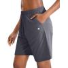 imageG Gradual Womens 7  9 Shorts with Deep Pockets Elastic Waist Bermuda Jersey Long Shorts for Woman Lounge WalkingDust Blue