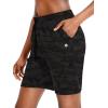 imageG Gradual Womens 7  9 Shorts with Deep Pockets Elastic Waist Bermuda Jersey Long Shorts for Woman Lounge WalkingGreen Camo
