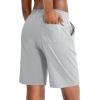 imageG Gradual Womens 7  9 Shorts with Deep Pockets Elastic Waist Bermuda Jersey Long Shorts for Woman Lounge WalkingGrey