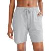 imageG Gradual Womens 7  9 Shorts with Deep Pockets Elastic Waist Bermuda Jersey Long Shorts for Woman Lounge WalkingGrey