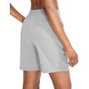 imageG Gradual Womens 7  9 Shorts with Deep Pockets Elastic Waist Bermuda Jersey Long Shorts for Woman Lounge WalkingGrey