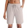imageG Gradual Womens 7  9 Shorts with Deep Pockets Elastic Waist Bermuda Jersey Long Shorts for Woman Lounge WalkingKhaki