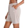 imageG Gradual Womens 7  9 Shorts with Deep Pockets Elastic Waist Bermuda Jersey Long Shorts for Woman Lounge WalkingKhaki
