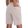 imageG Gradual Womens 7  9 Shorts with Deep Pockets Elastic Waist Bermuda Jersey Long Shorts for Woman Lounge WalkingKhaki