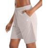 imageG Gradual Womens 7  9 Shorts with Deep Pockets Elastic Waist Bermuda Jersey Long Shorts for Woman Lounge WalkingKhaki