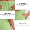 imageG Gradual Womens 7  9 Shorts with Deep Pockets Elastic Waist Bermuda Jersey Long Shorts for Woman Lounge WalkingLight Green