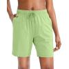 imageG Gradual Womens 7  9 Shorts with Deep Pockets Elastic Waist Bermuda Jersey Long Shorts for Woman Lounge WalkingLight Green