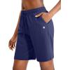 imageG Gradual Womens 7  9 Shorts with Deep Pockets Elastic Waist Bermuda Jersey Long Shorts for Woman Lounge WalkingNavy Blue