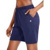 imageG Gradual Womens 7  9 Shorts with Deep Pockets Elastic Waist Bermuda Jersey Long Shorts for Woman Lounge WalkingNavy Blue