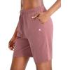 imageG Gradual Womens 7  9 Shorts with Deep Pockets Elastic Waist Bermuda Jersey Long Shorts for Woman Lounge WalkingPink