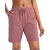 imageG Gradual Womens 7  9 Shorts with Deep Pockets Elastic Waist Bermuda Jersey Long Shorts for Woman Lounge WalkingPink