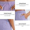 imageG Gradual Womens 7  9 Shorts with Deep Pockets Elastic Waist Bermuda Jersey Long Shorts for Woman Lounge WalkingPurple