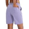 imageG Gradual Womens 7  9 Shorts with Deep Pockets Elastic Waist Bermuda Jersey Long Shorts for Woman Lounge WalkingPurple