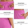 imageG Gradual Womens 7  9 Shorts with Deep Pockets Elastic Waist Bermuda Jersey Long Shorts for Woman Lounge WalkingRose Red