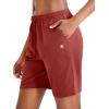 imageG Gradual Womens 7  9 Shorts with Deep Pockets Elastic Waist Bermuda Jersey Long Shorts for Woman Lounge WalkingSavannah Red